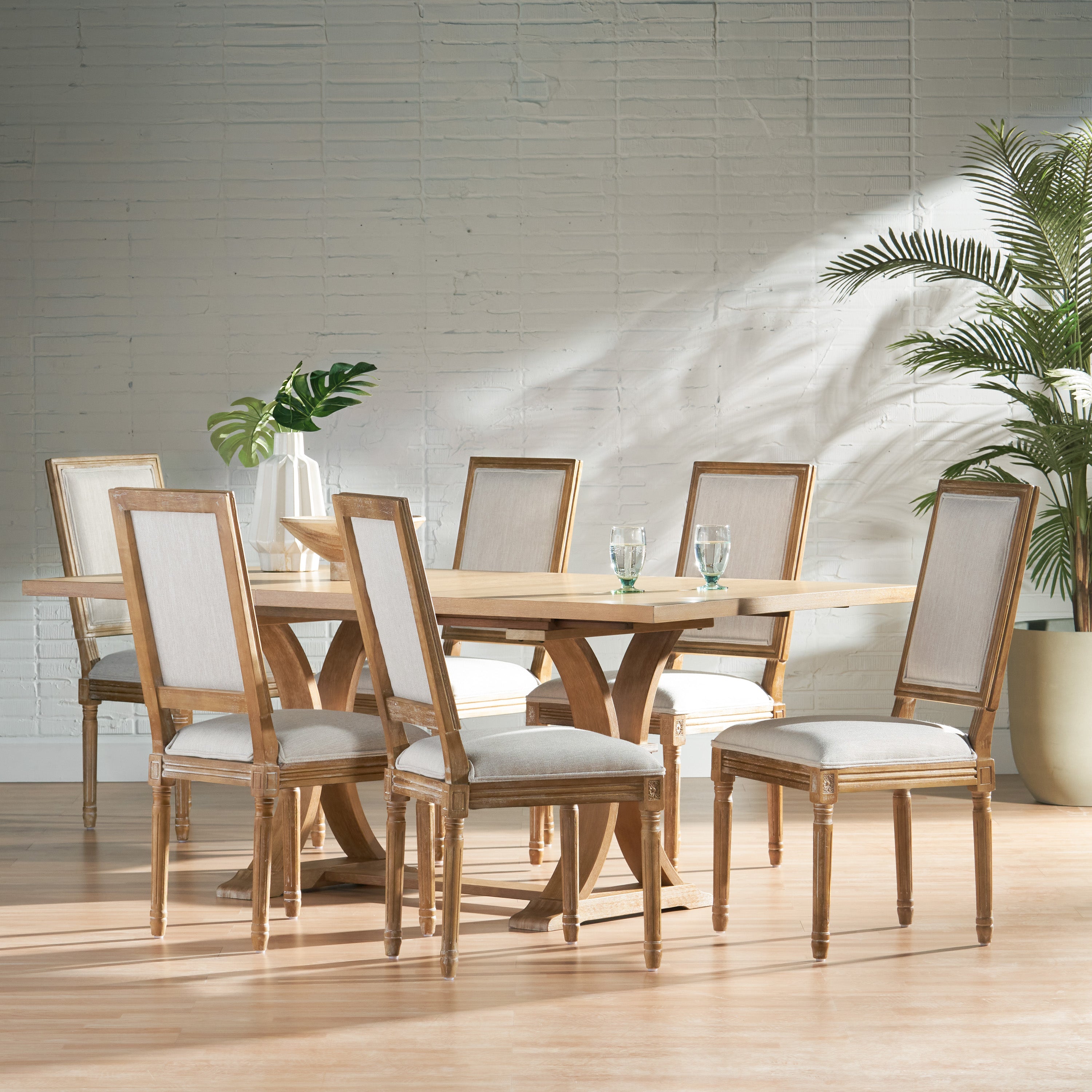 Beckstrom French Country Wood 7-Piece Expandable Dining Set