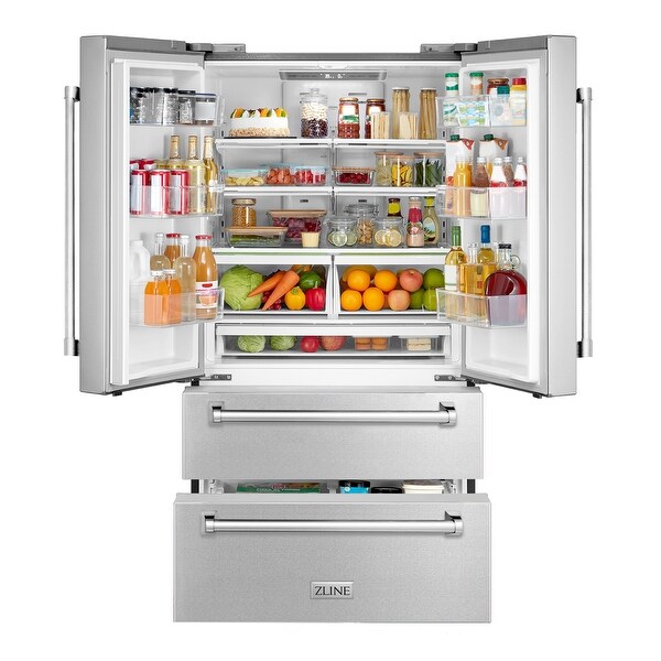 ZLINE 36 in. 22.5 cu. ft Freestanding French Door Refrigerator with Ice Maker (RFM-36)