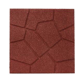 Rubberific 16 in. x 16 in. Red Dual-Sided Rubber Paver (9-Pack) DCPVRD9