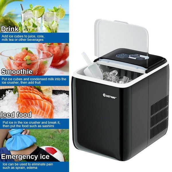 44 lbs Portable Countertop Ice Maker Machine with Scoop - 14.5