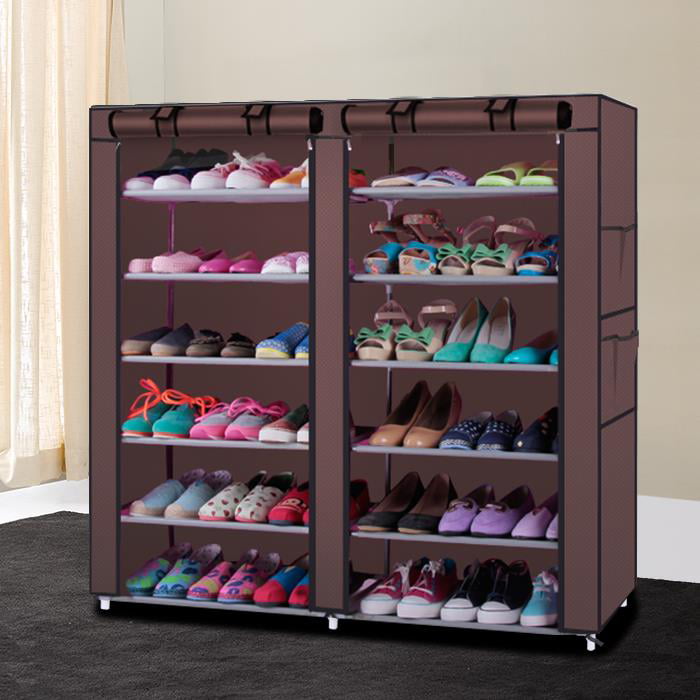 Ktaxon 12 Grids Portable Shoe Cabinet 6 Tiers Shoe Rack Shoe Shelf Tower Shoe Storage Organizer Space Saving with Non-woven Fabric Cover for Closet Entryway Bedroom Living Room Dorm Home， Multiple Col