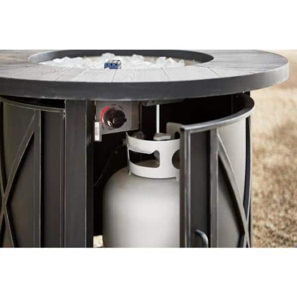 Hampton Bay Park Canyon 35 in. Round Steel Propane Fire Pit Kit FPC-C-02