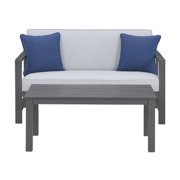 Signature Design by Ashley Fynnegan Gray Loveseat with Table，Set of 2