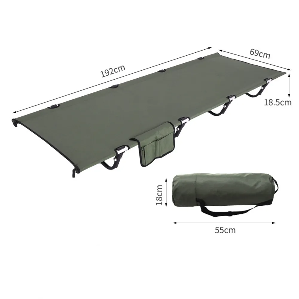 Oem Outdoor Portable Ultralight Aluminum oy Material Oxford Cloth Single Lunch Break Simple Folding Camp Bed