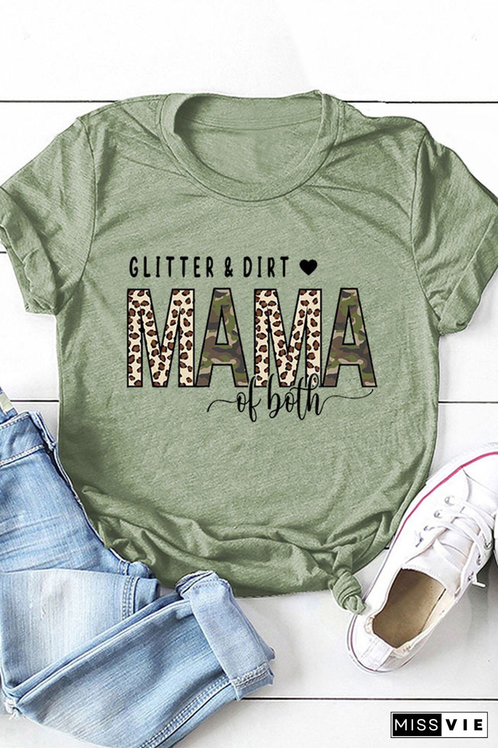 MAMA Print Graphic Tees for Women Wholesale Short Sleeve T shirts Top