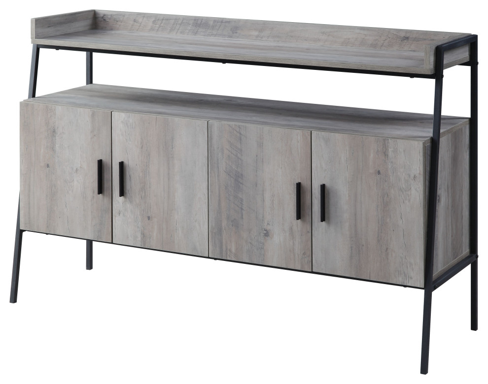 ACME Samiya TV Stand  Gray Oak and Black   Industrial   Entertainment Centers And Tv Stands   by Acme Furniture  Houzz