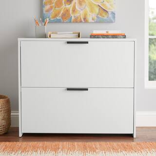 StyleWell Braxten White Lateral File Cabinet with 2 Drawers (35 in. W x 30 in. H) 09383WT