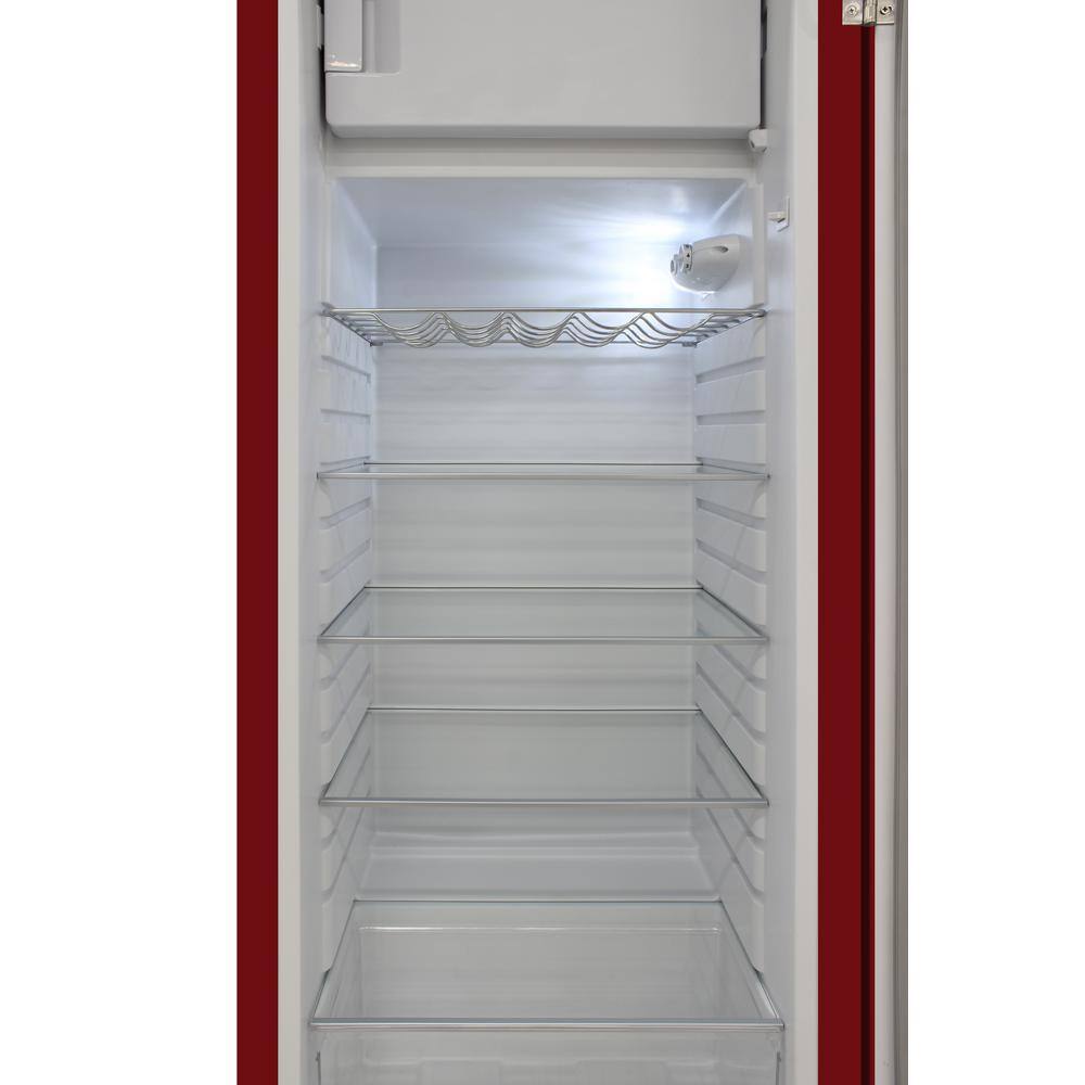 Brama 9.2 cu. ft. Freestanding Top Freezer Retro Refrigerator in Red BR-RETRO-01-R