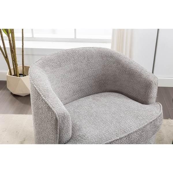 Leisure Armchair Swivel Barrel Chair Round Accent Sofa Lounge Armchair for Livingroom， Gray