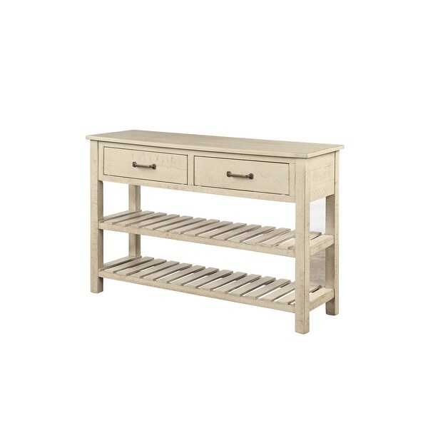 Nestfair Console Table with Drawers and 2 Tiers Shelves