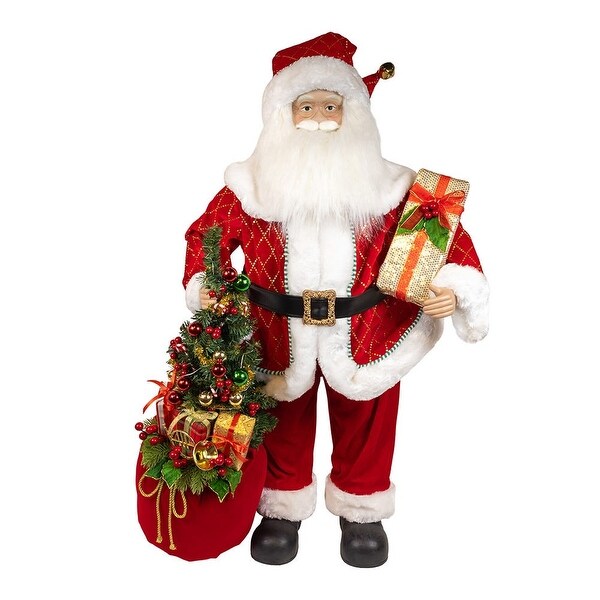 Kurt Adler 36Inch Kringles BatteryOperated Santa With Bag and Tree