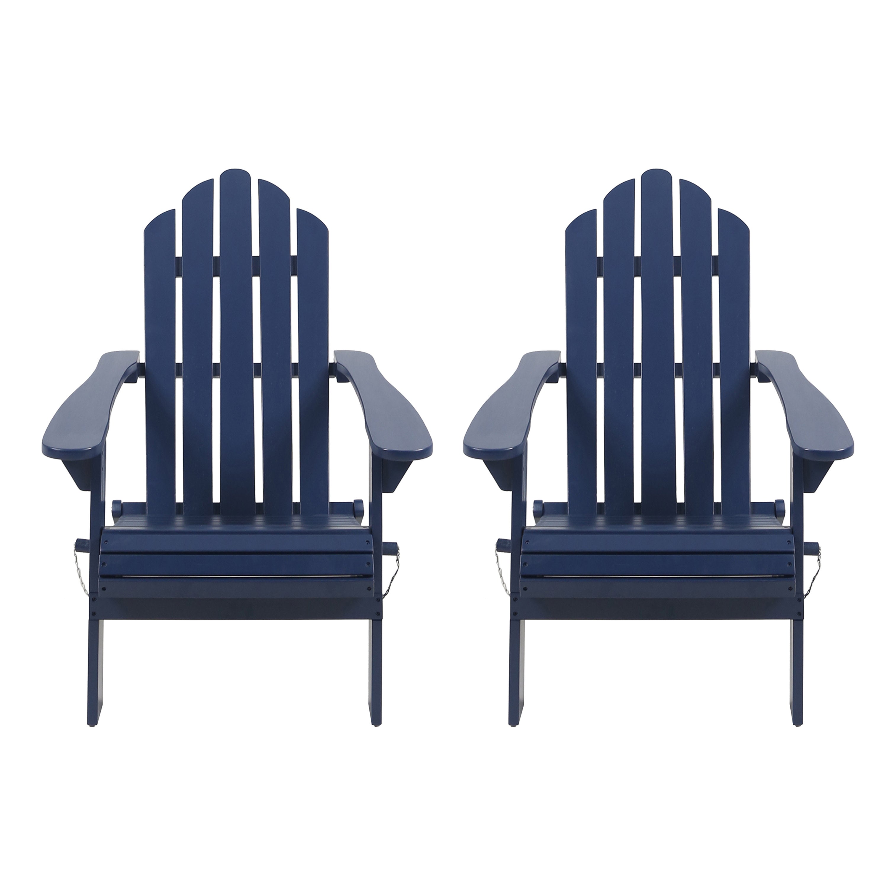 Cara Outdoor Acacia Wood Foldable Adirondack Chairs, Set of 2