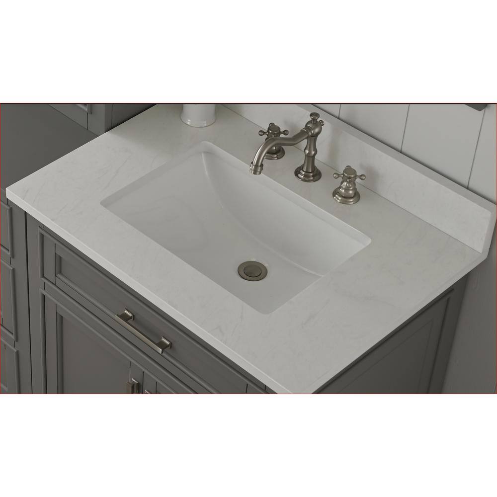 Design Element Milano 84 in. W x 22 in. D x 73 in. H Modular Bath Vanity in Gray with White Quartz Top ML-84MC-GY