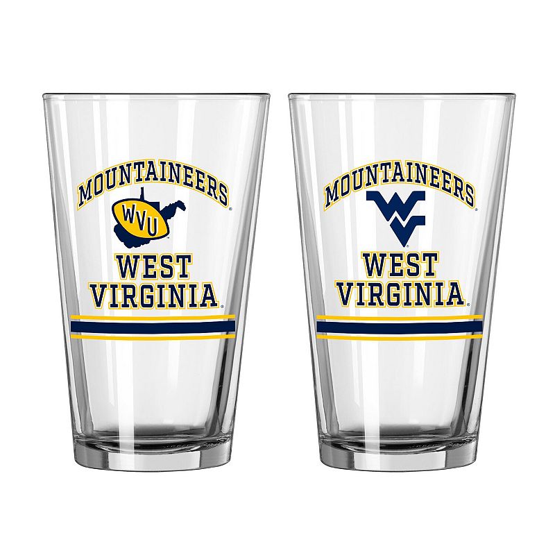 West Virginia Mountaineers 16oz. Pint Glass Two Pack