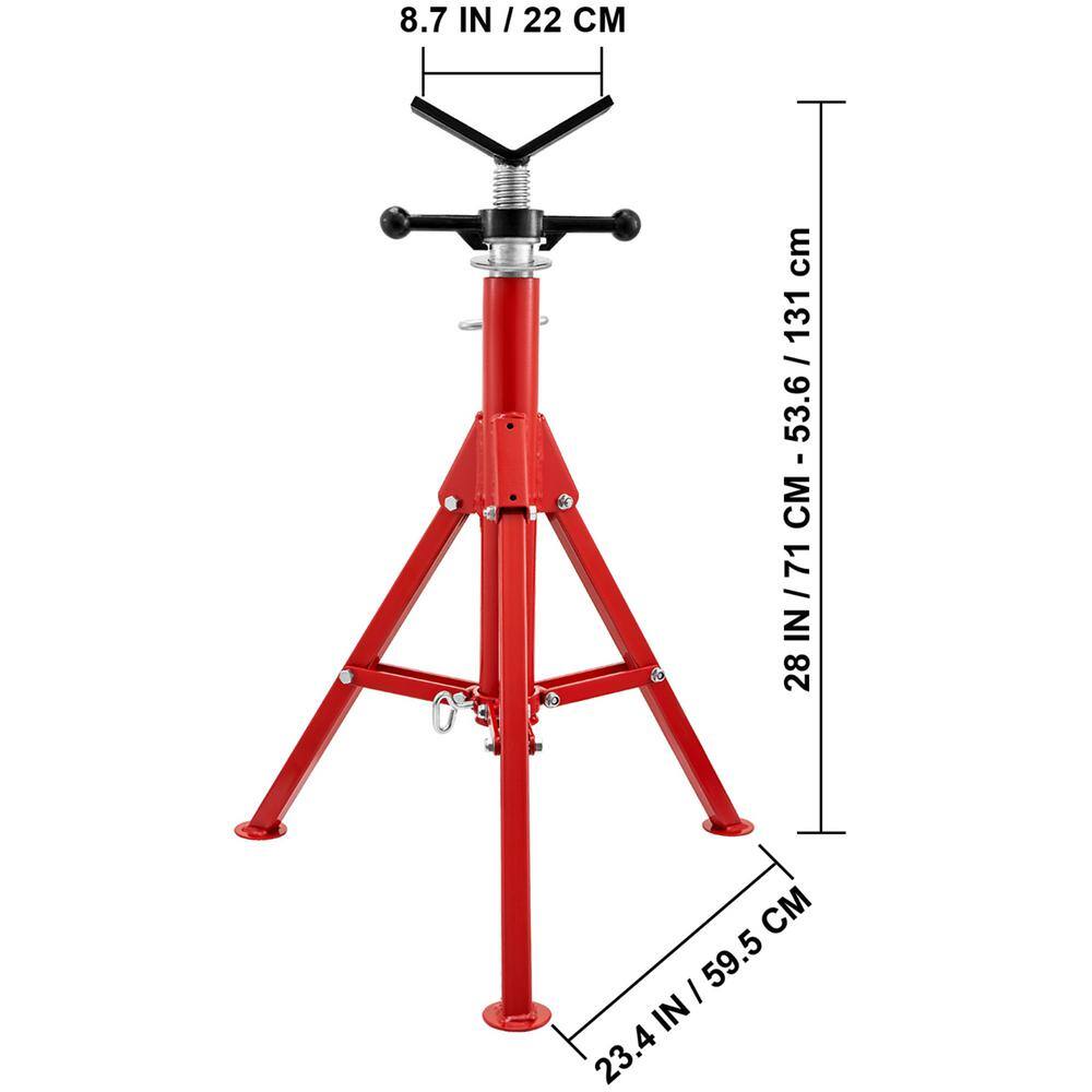 VEVOR V Head Pipe Stand 18 in. to 12 in. Capacity Adjustable Height 28 in. to 52 in. Pipe Jack Stands 2500 lbs. Load Capacity GJ1107SGJ-VX00001V0