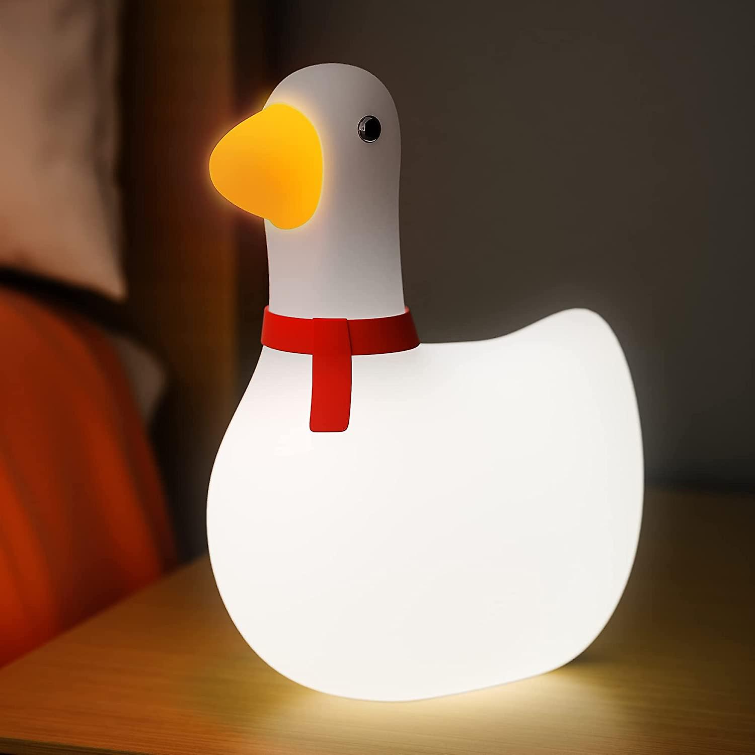 Baicccf Swing Duck Night Light， Cute Dcuk Night Light With Timer， Squishy Silicone Duck Lamp， Portable Dimmable Nursery Night Light For Baby Kids Wome