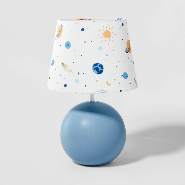 Kids x27 Round Base With Space Shade Lamp Blue