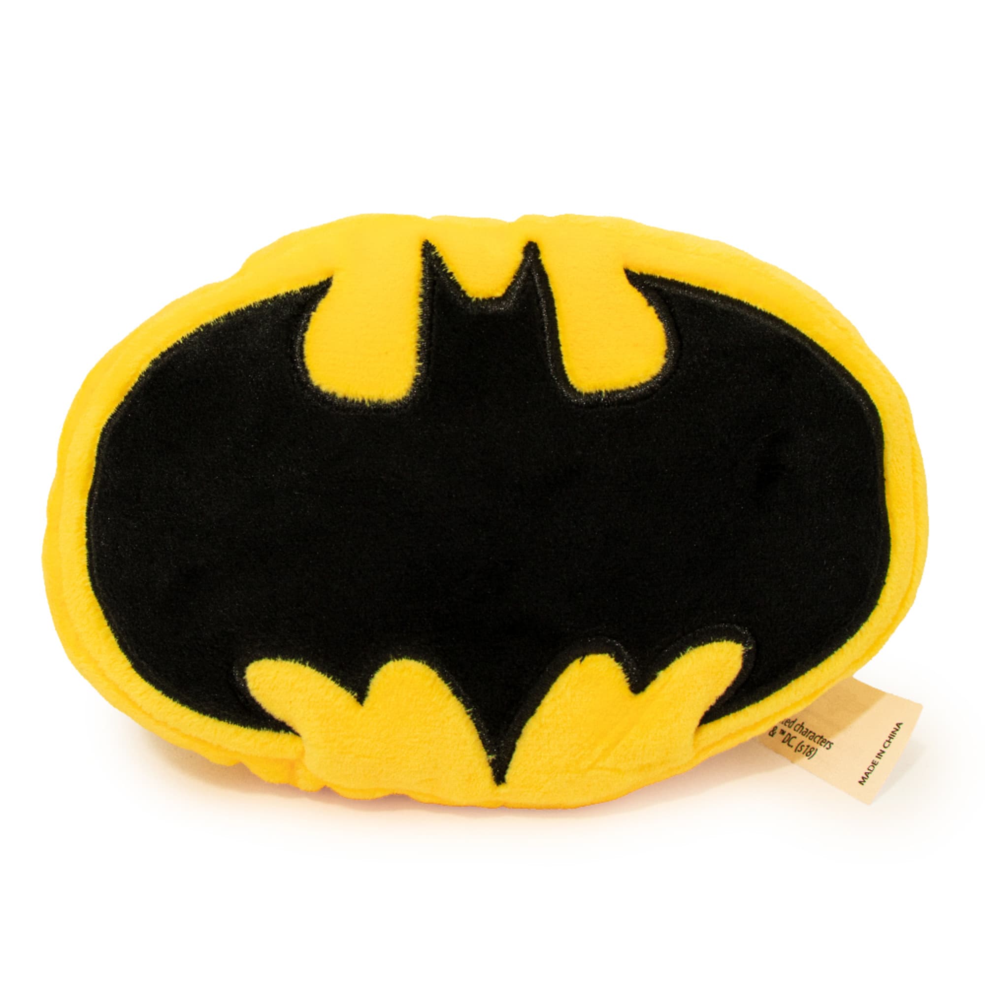 Buckle-Down Yellow/Black DC Comics Batman Bat Icon Plush Squeaker Dog Toy， Small