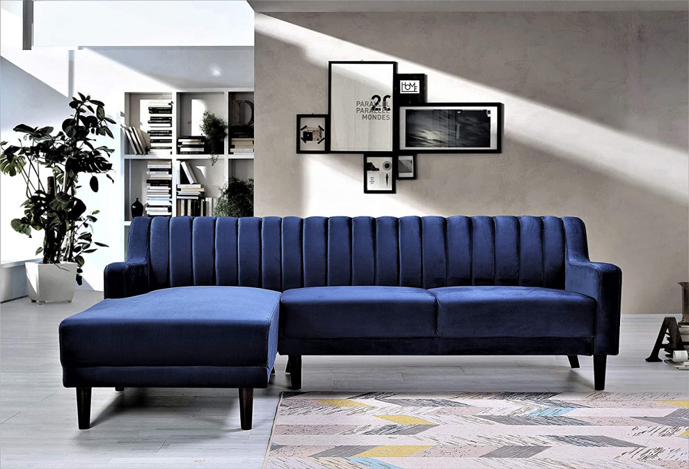 Mid Century Sectional Sofa  Elegant Design With Channel Tufted Back   Midcentury   Sectional Sofas   by Decor Love  Houzz