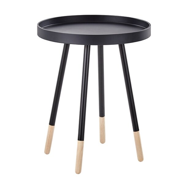 Marcella Paint-Dipped Round Tray-Top Side Table by iNSPIRE Q MODERN