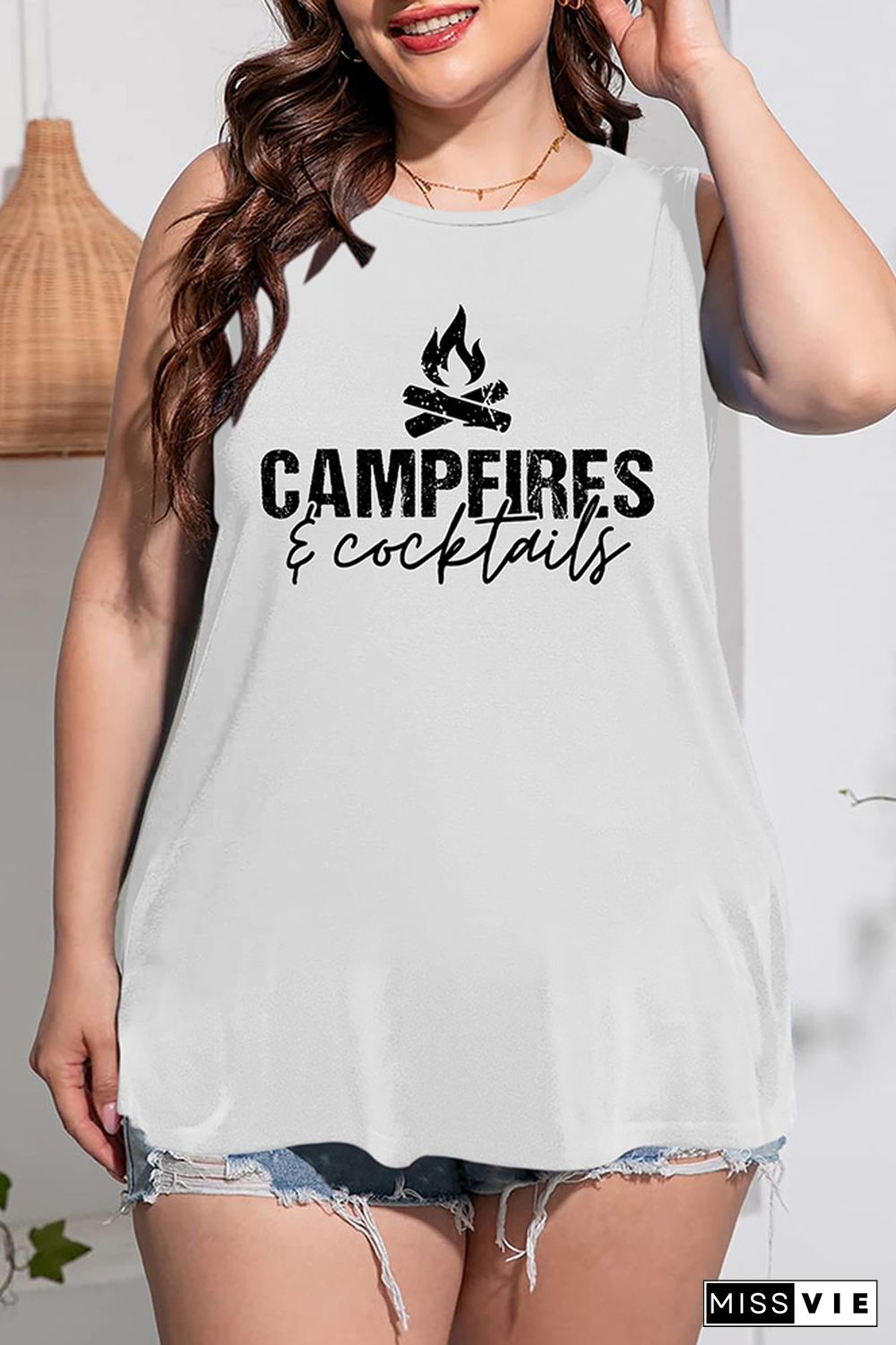 Camping printed tank top