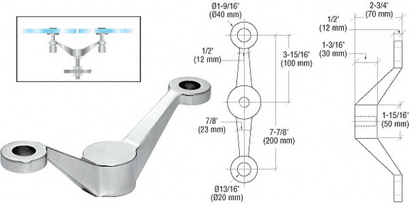 CRL Stainless Double Arm Heavy Duty Post or Column...