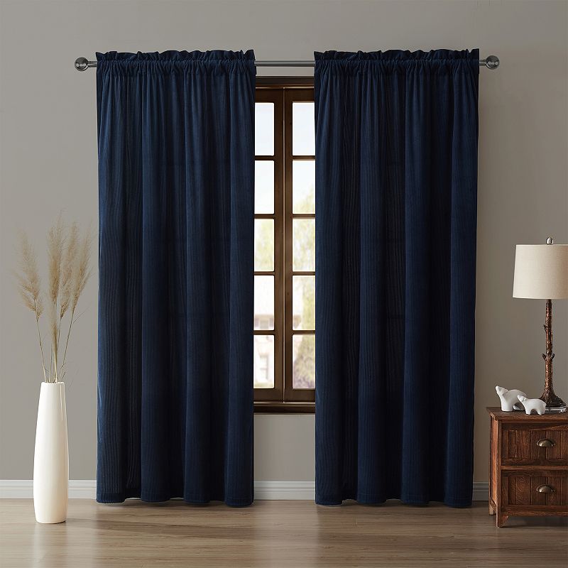 Bearpaw Corduroy Room Darkening Single Window Curtain Panel