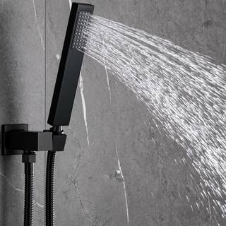 Parrot Uncle Torrence Single-Handle Square High Pressure Shower Faucet with Rough-In Valve in Matte Black JK-RCS85010MB