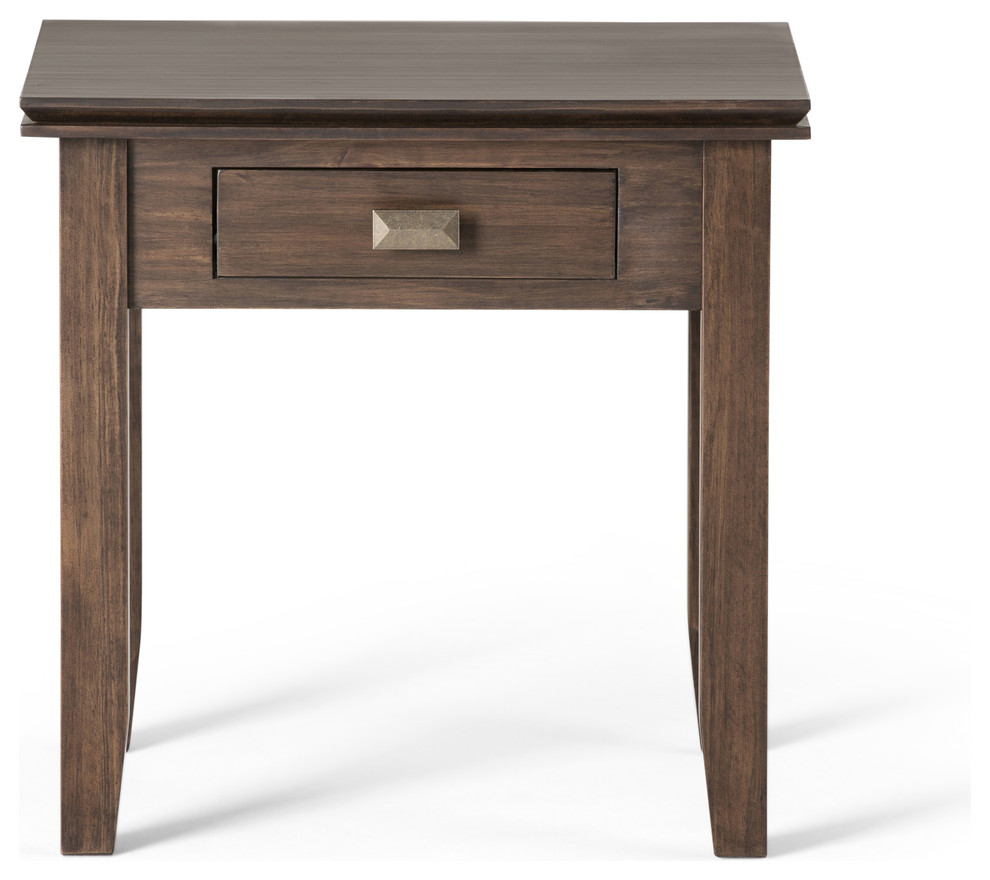 Solid Wood Square Contemporary End Side Table  21 quot  Transitional   Side Tables And End Tables   by Simpli Home Ltd.  Houzz