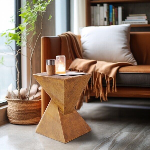 Concrete Art Side Table Modern Accent end Table for Indoor Outdoor