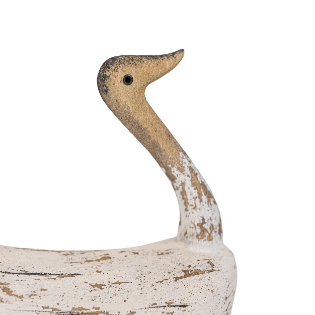 Rustic Goose Decorative Figure White Wood By Foreside Home amp Garden