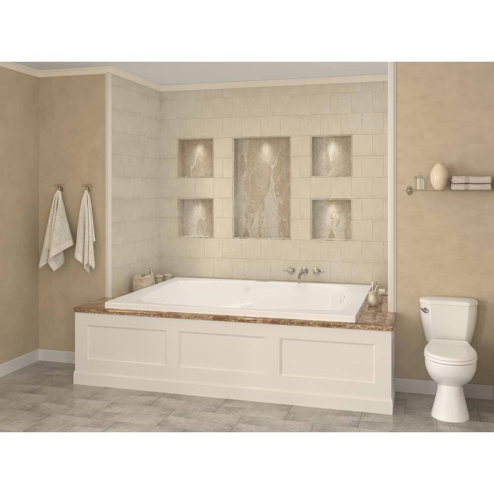 Universal Tubs Amethyst Diamond Series 6 ft. Left Drain Rectangular Drop-in Whirlpool and Air Bath Tub in White HD5472CDLX