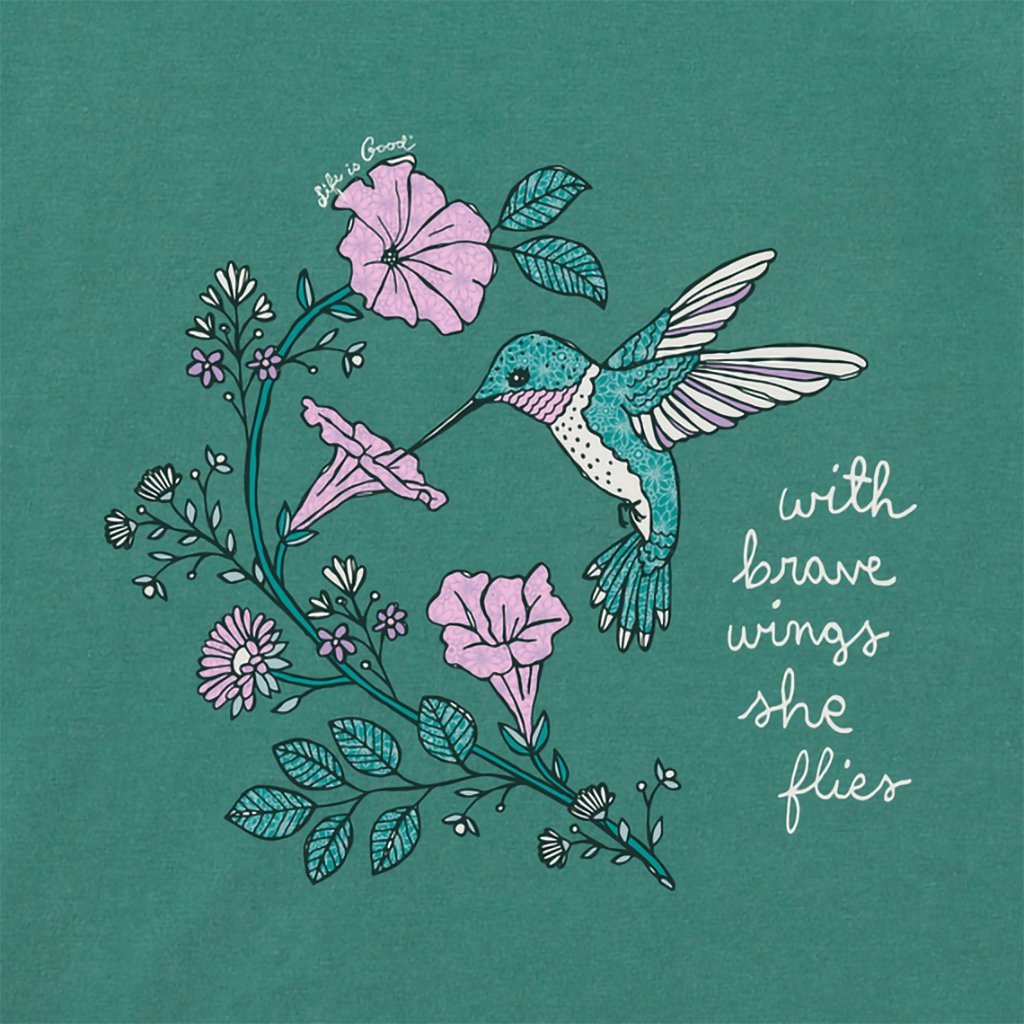 Life Is Good  Women's Hummingbird Brave Wings Crusher Vee