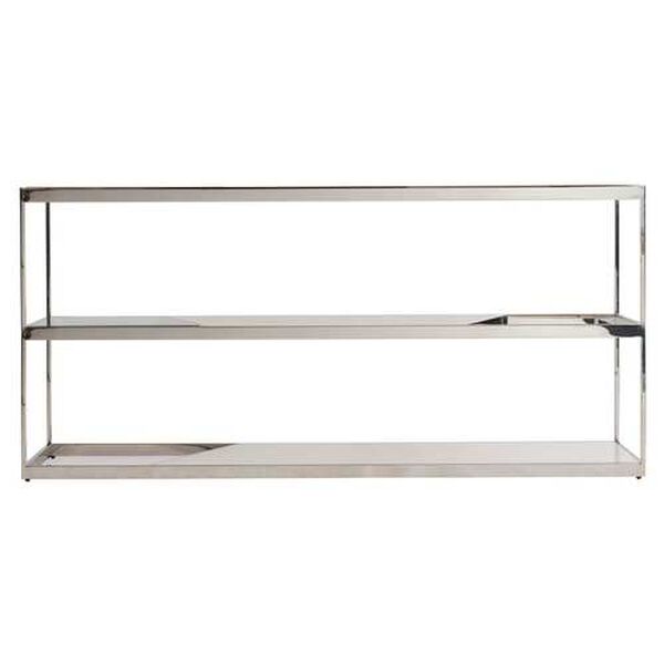 Maymont Stainless Steel and White Console Table