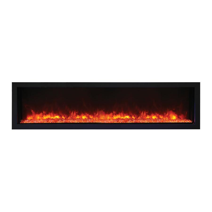 Remii by Amantii Panorama Extra Slim 65-Inch Smart Built-In Electric Fireplace with Black Steel Surround