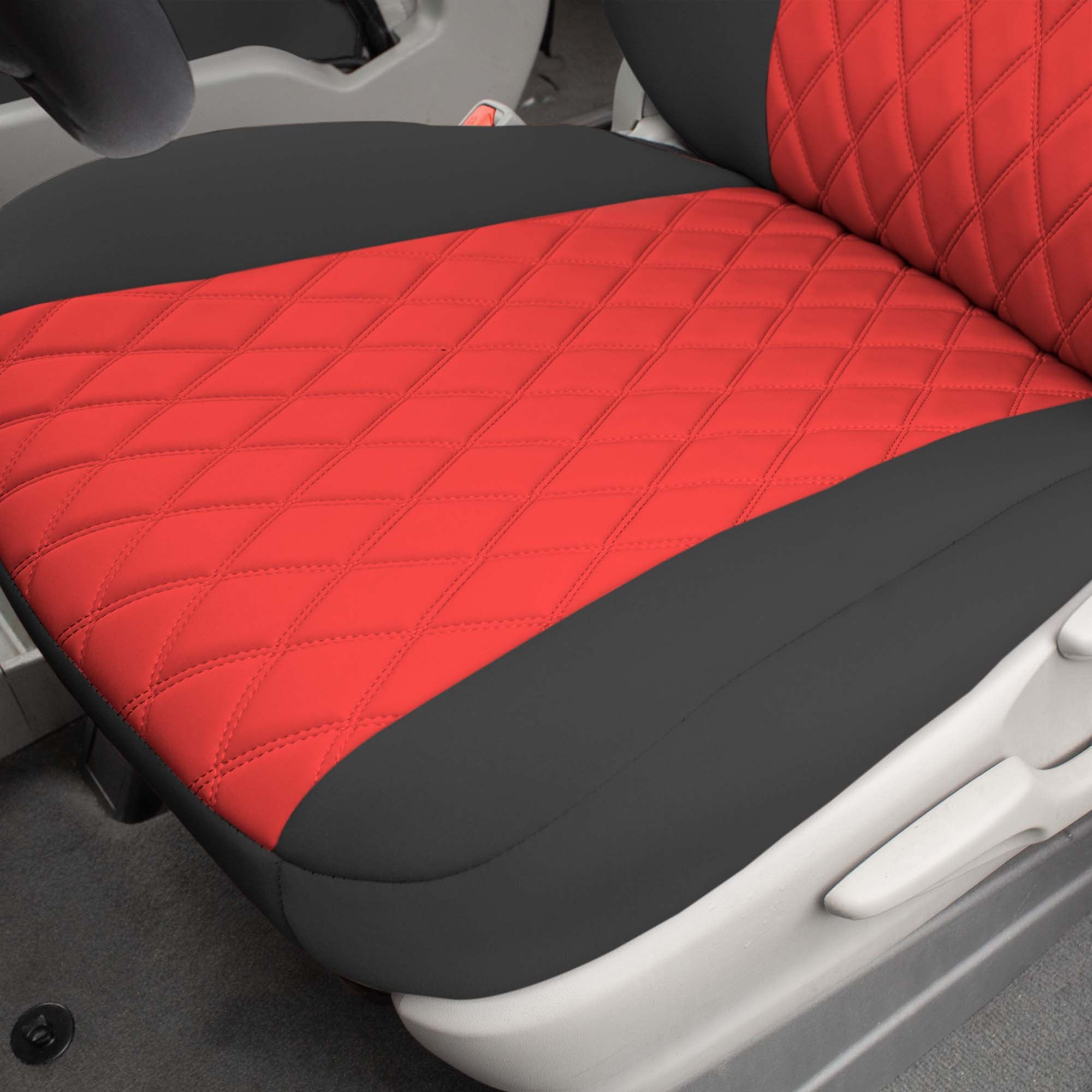 TLH Custom Fit Car Seat Covers for Toyota Sienna 2011-2020， Car Seat Cover Middle Set， Automotive Seat Covers in Red Neoprene， Waterproof and Washable Seat Covers