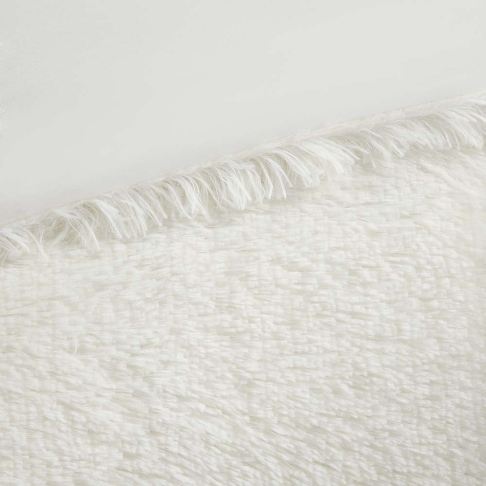 Mainstays Shaggy Faux Fur 3 Piece Ivory Comforter Bed Set， Comforter and Shams， Full/Queen