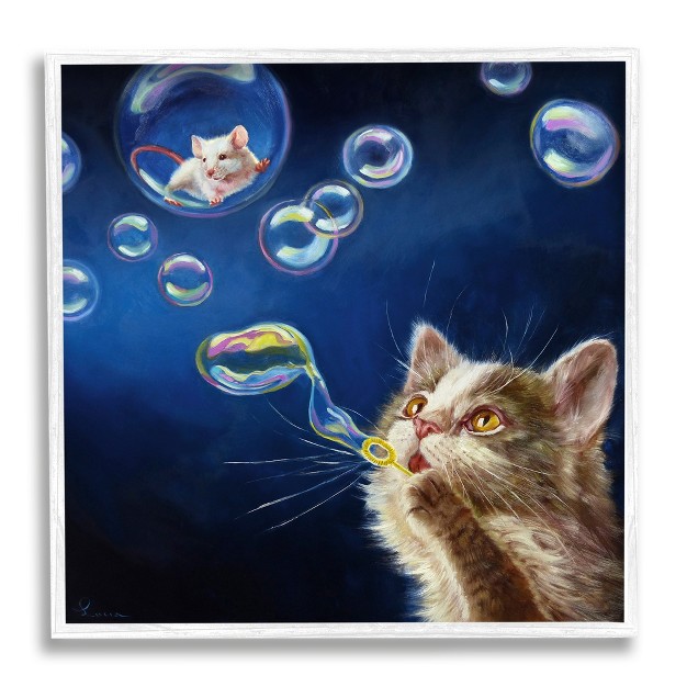 Stupell Industries Cat amp Mouse Blowing Bubbles Framed Giclee