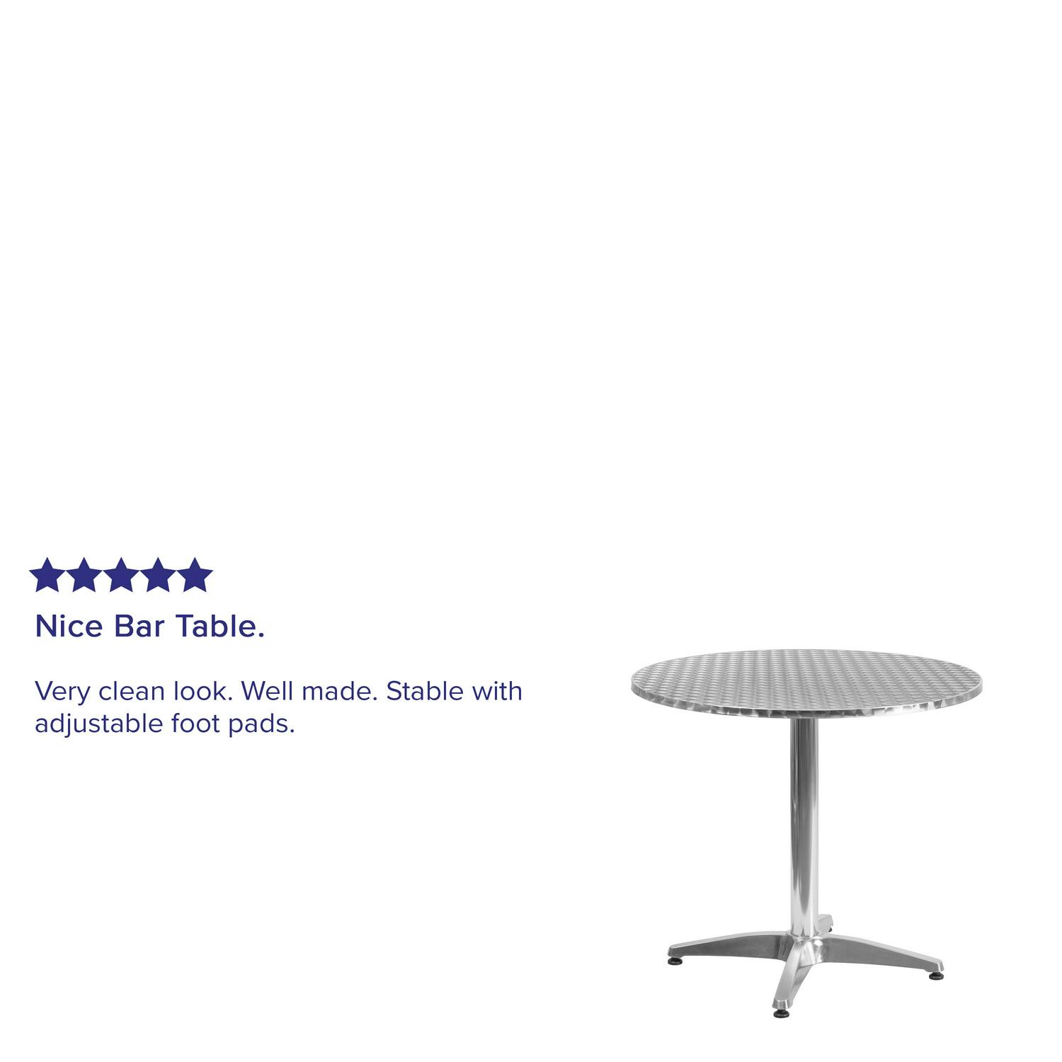 Flash Furniture Mellie 31.5and#8221; Round Aluminum Indoor-Outdoor Table with Base