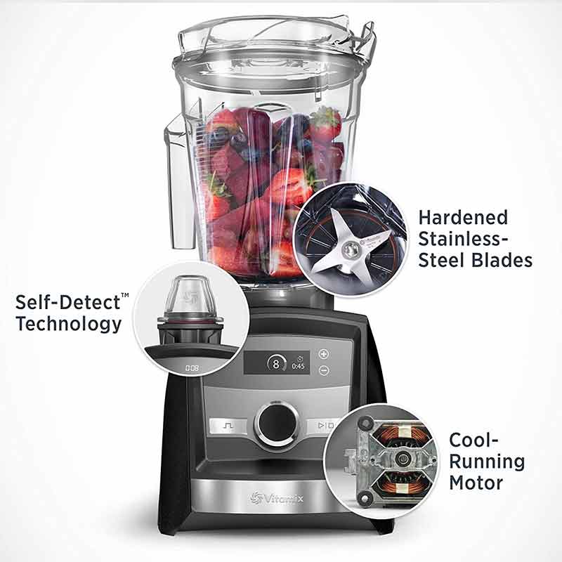 Vitamix A3500 Blender and Food Processor Attachment Bundle