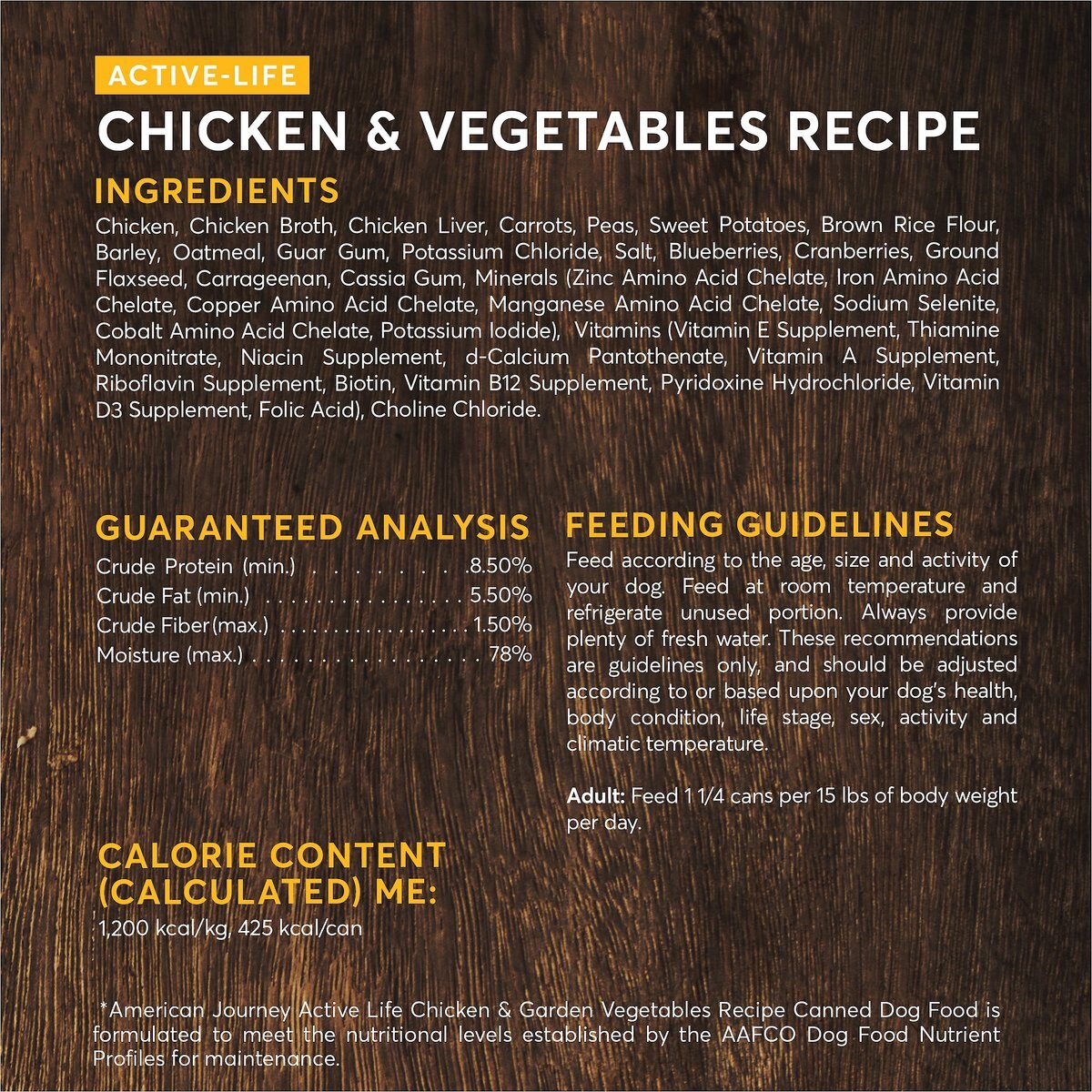 American Journey Chicken and Vegetables Recipe Canned Dog Food