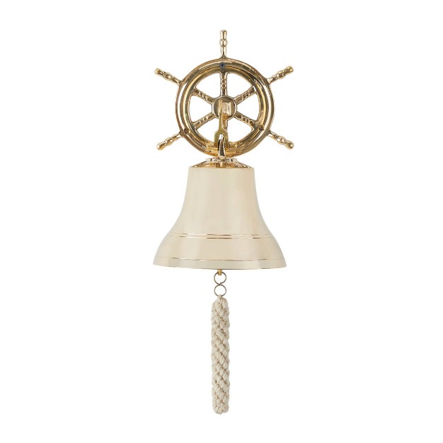 Brass Bell Wall Decor With Ship Wheel Backing Olivia amp May