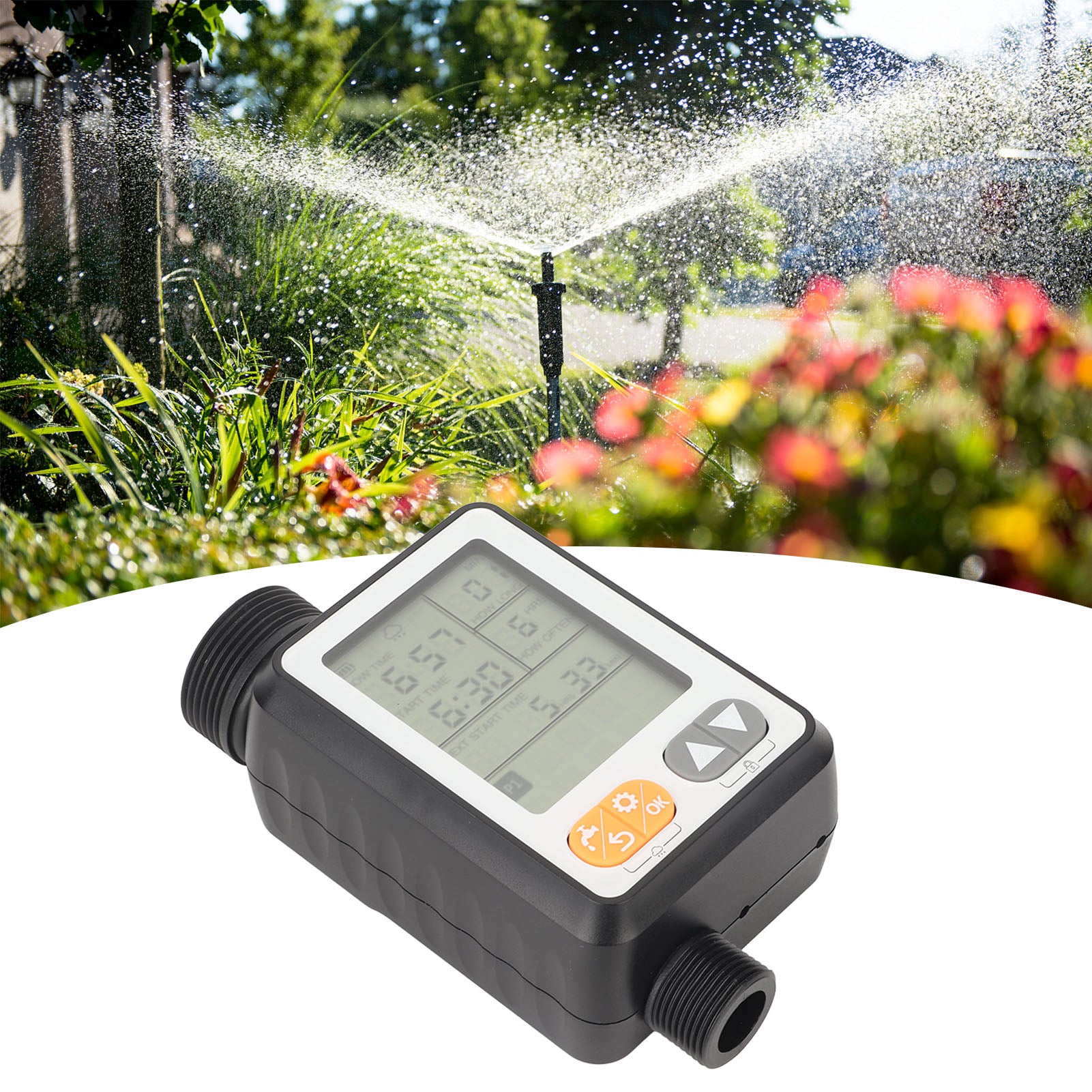 Irrigation Sprinkler Timer， Large Dial Watering Controller Leakage Proof G3/4 External Thread  For Courtyard