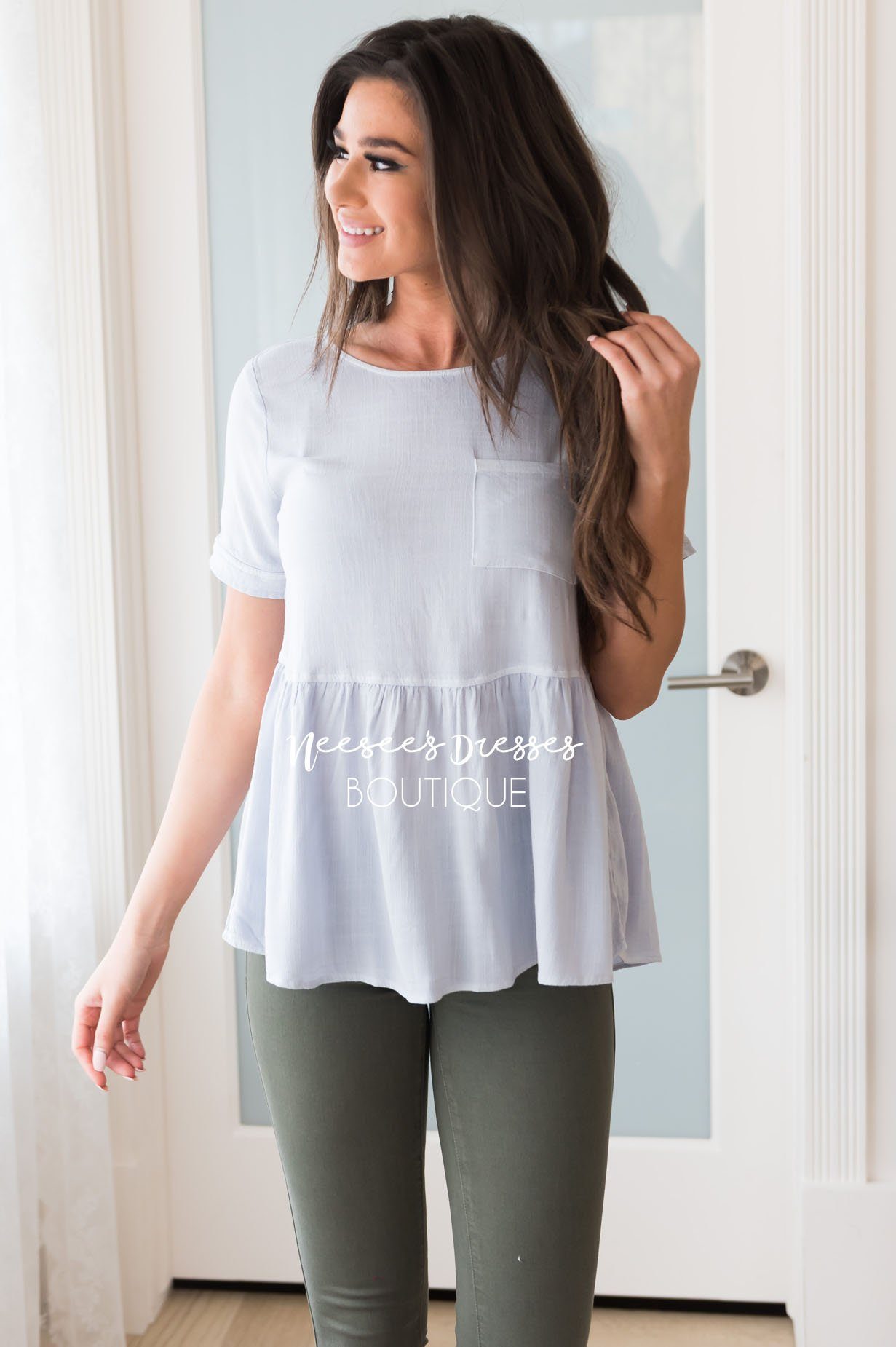 Got A Hold On You Modest Peplum Blouse