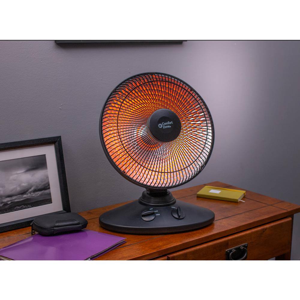 Comfort Zone 7001000-Watt Oscillating Parabolic Dish Radiant Electric Portable Heater CZ998