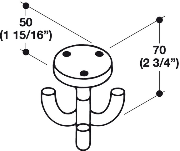 Hafele Triple Ceiling Hook  HEWI  Polyamide  Singl...