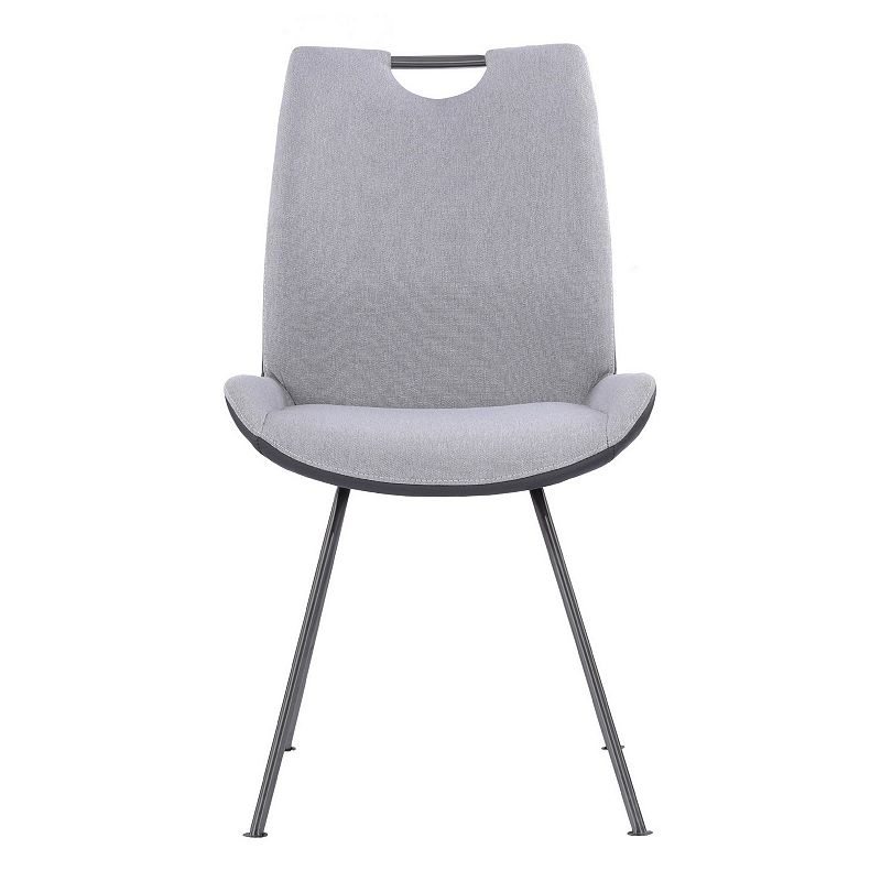 Curved Back Dining Chair with Bucket Design Seat， Set of 2， Gray