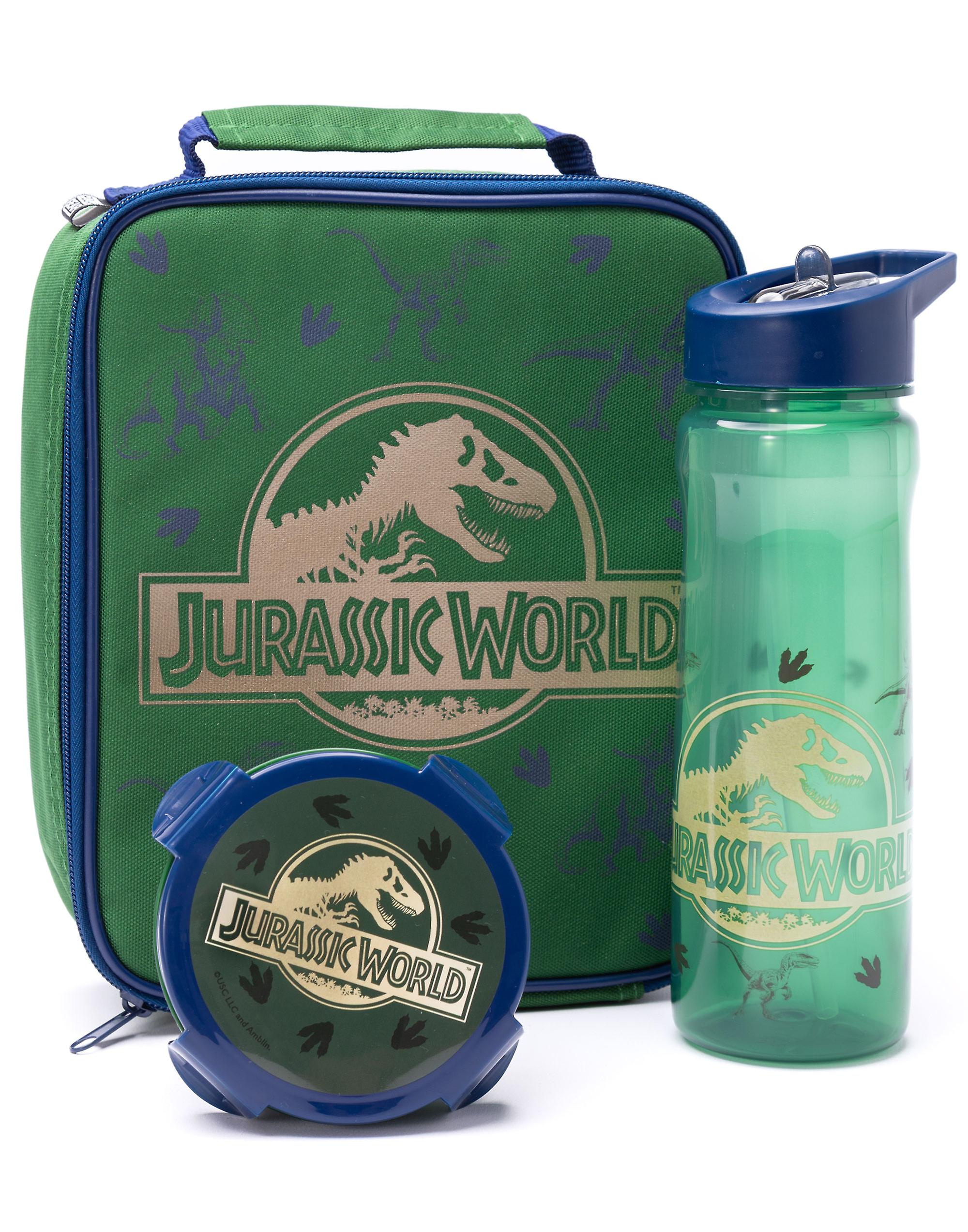 Jurassic World Boys Lunch Bag Bottle and Snack Pot Green Logo - One Size