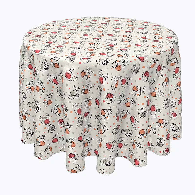 Round Tablecloth， 100% Polyester， 70 Round， Curious Chickies