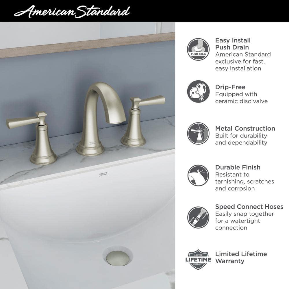 American Standard Rumson 8 in Widespread DoubleHandle Bathroom Faucet in Matte Black